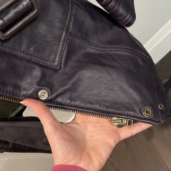 TWO Percent Purple Leather Moto coat - Picture 11 of 16